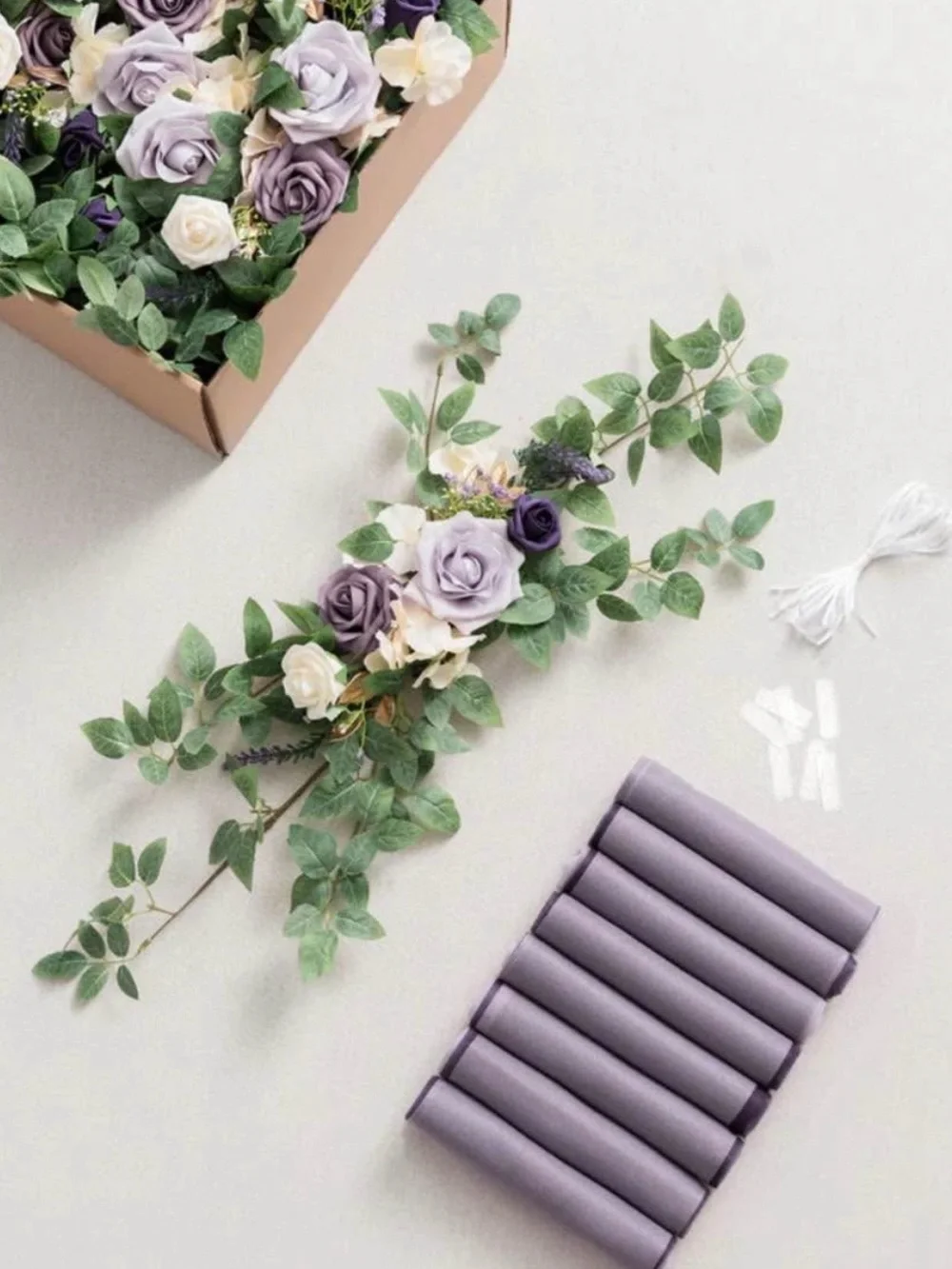 Wedding aisle decor lings moment Purple Sheer Chair Sashes with Floral Garland